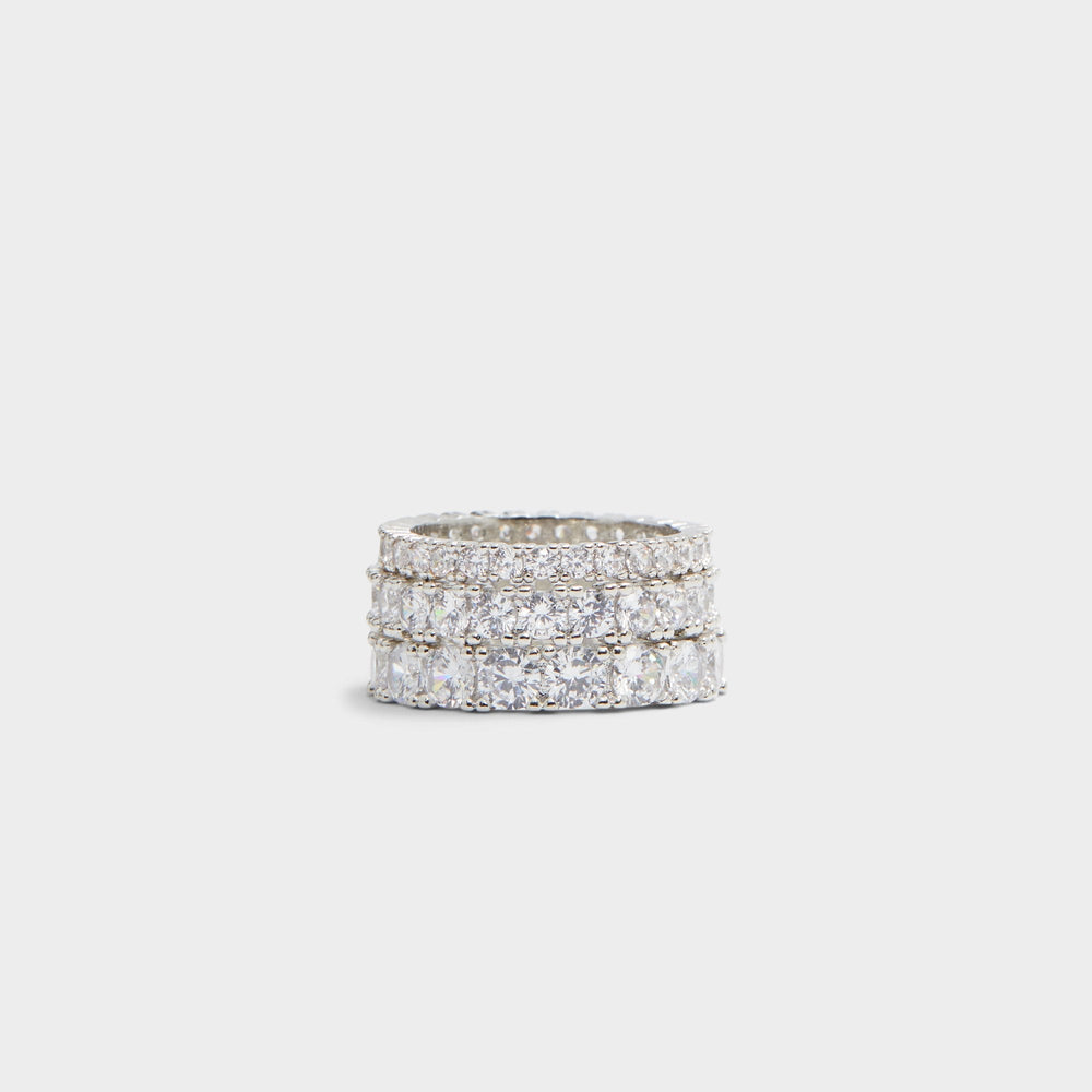 Uniawen Silver/Clear Multi Women's Rings - Stackable rings