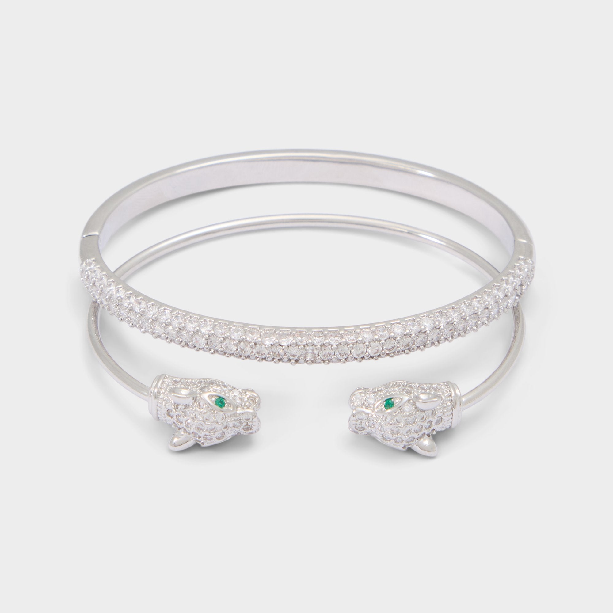 Albamaelden in Silver Clear Multi - Bangle bracelet