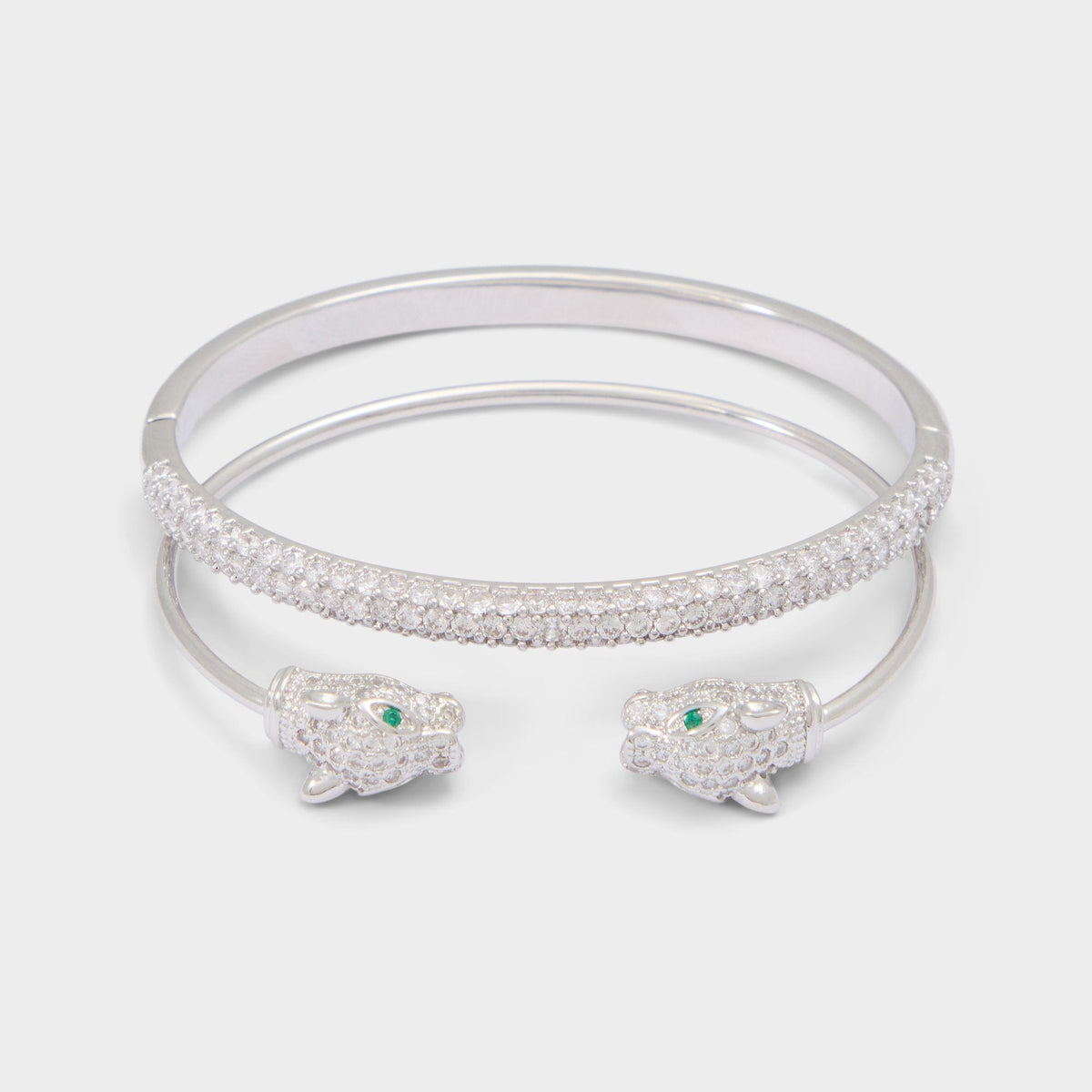 Albamaelden in Silver Clear Multi - Bangle bracelet