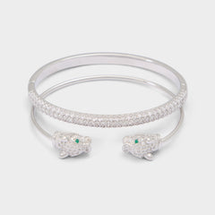 Albamaelden in Silver Clear Multi - Bangle bracelet