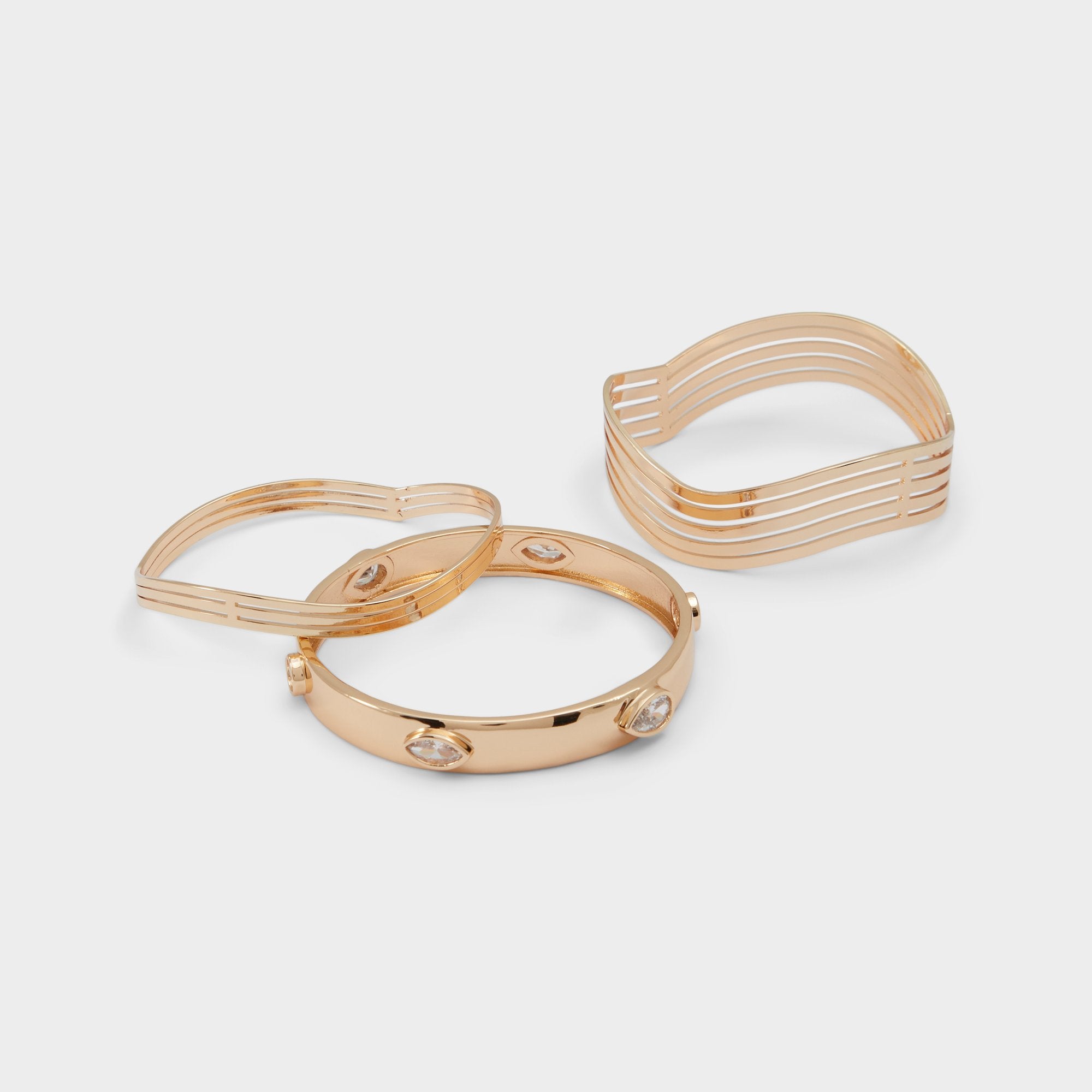 Wiralin in Gold Clear Multi - Bangle bracelet