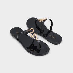 Apanie in Black Gold Multi - Jelly sandal