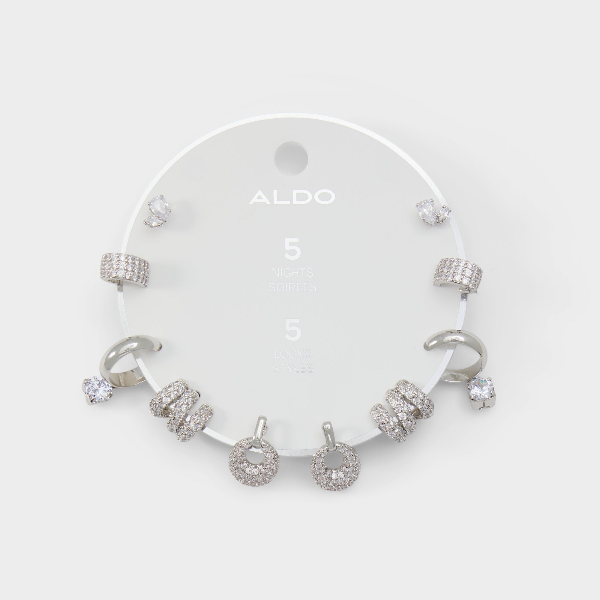 Fivelooks Silver/Clear Multi Women's Cubic Zirconia - Earrings