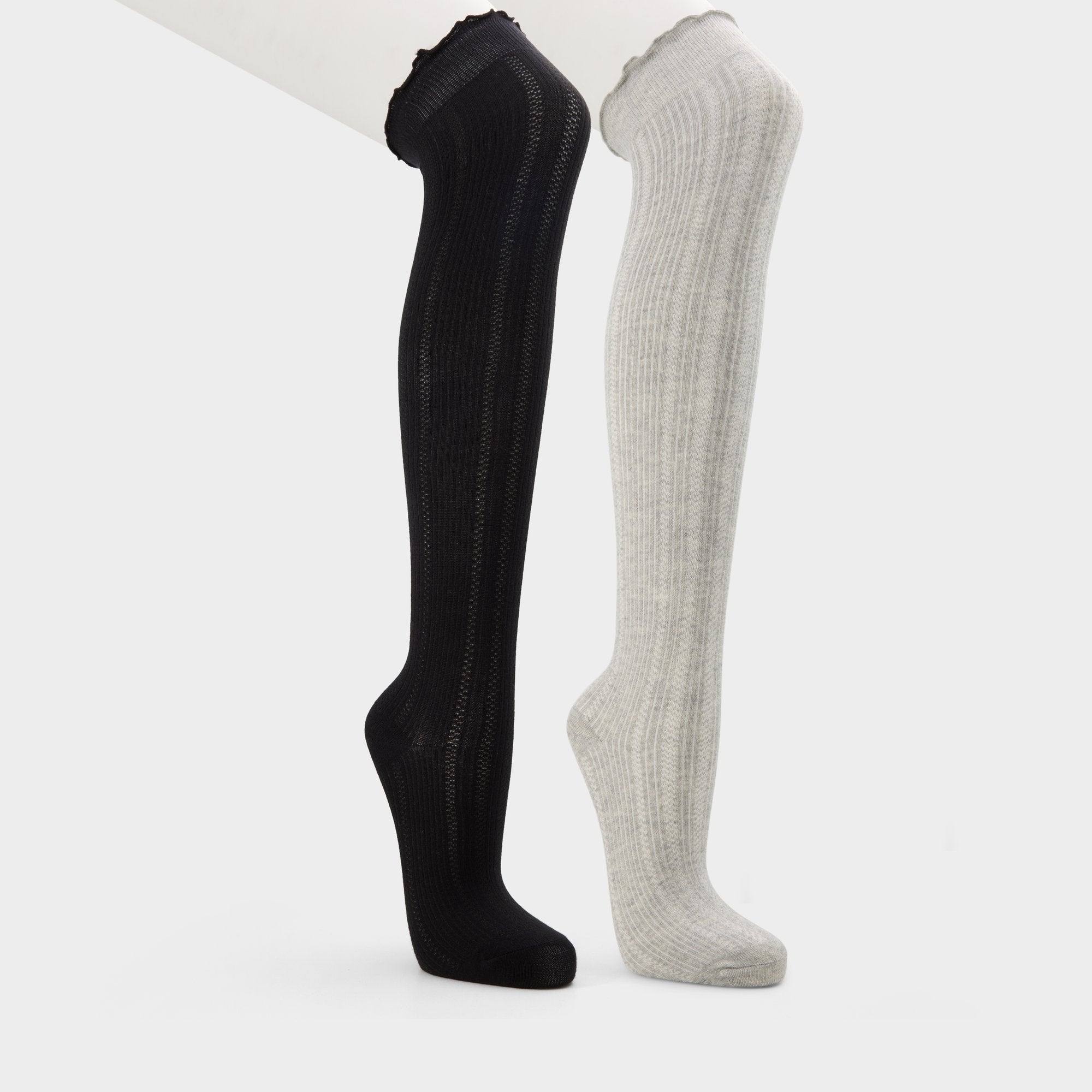 Frillie in Black White - Knee high socks