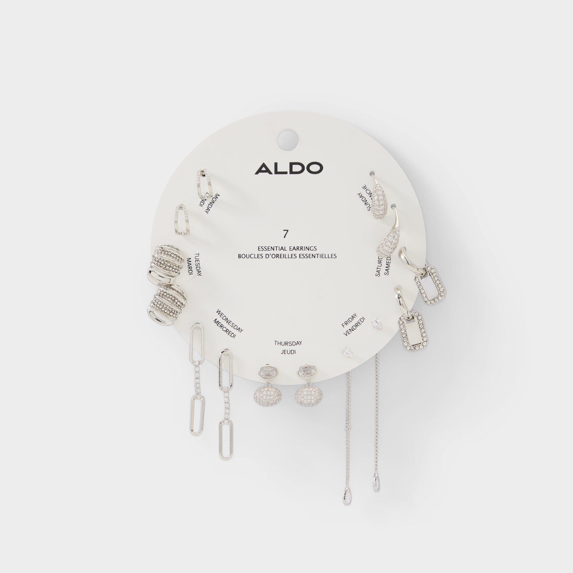 Partyessentials in Silver Clear Multi - Earring set