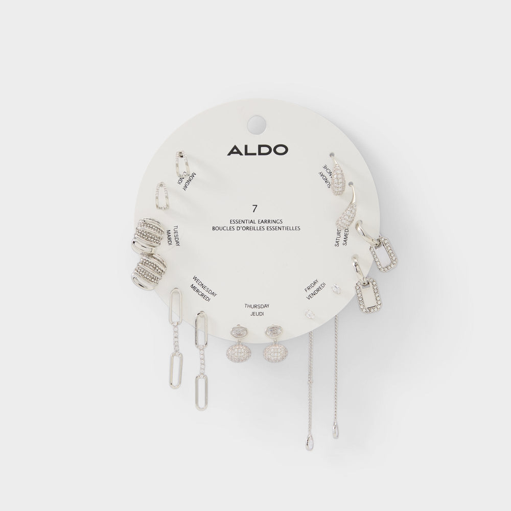 Partyessentials in Silver Clear Multi - Earring set