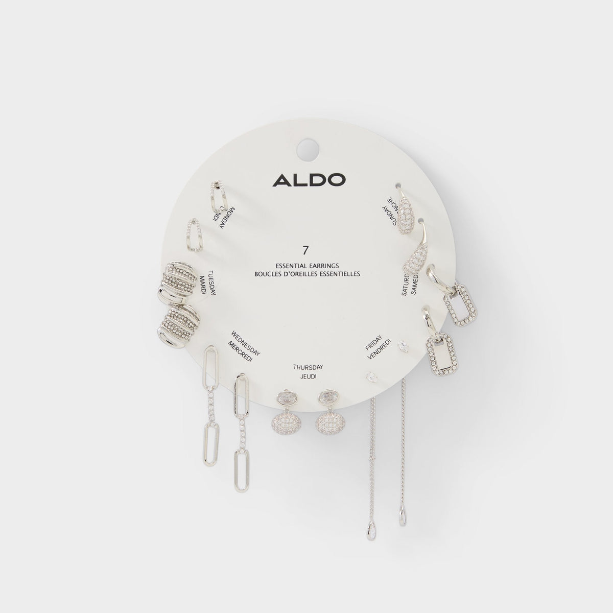 Partyessentials in Silver Clear Multi - Earring set