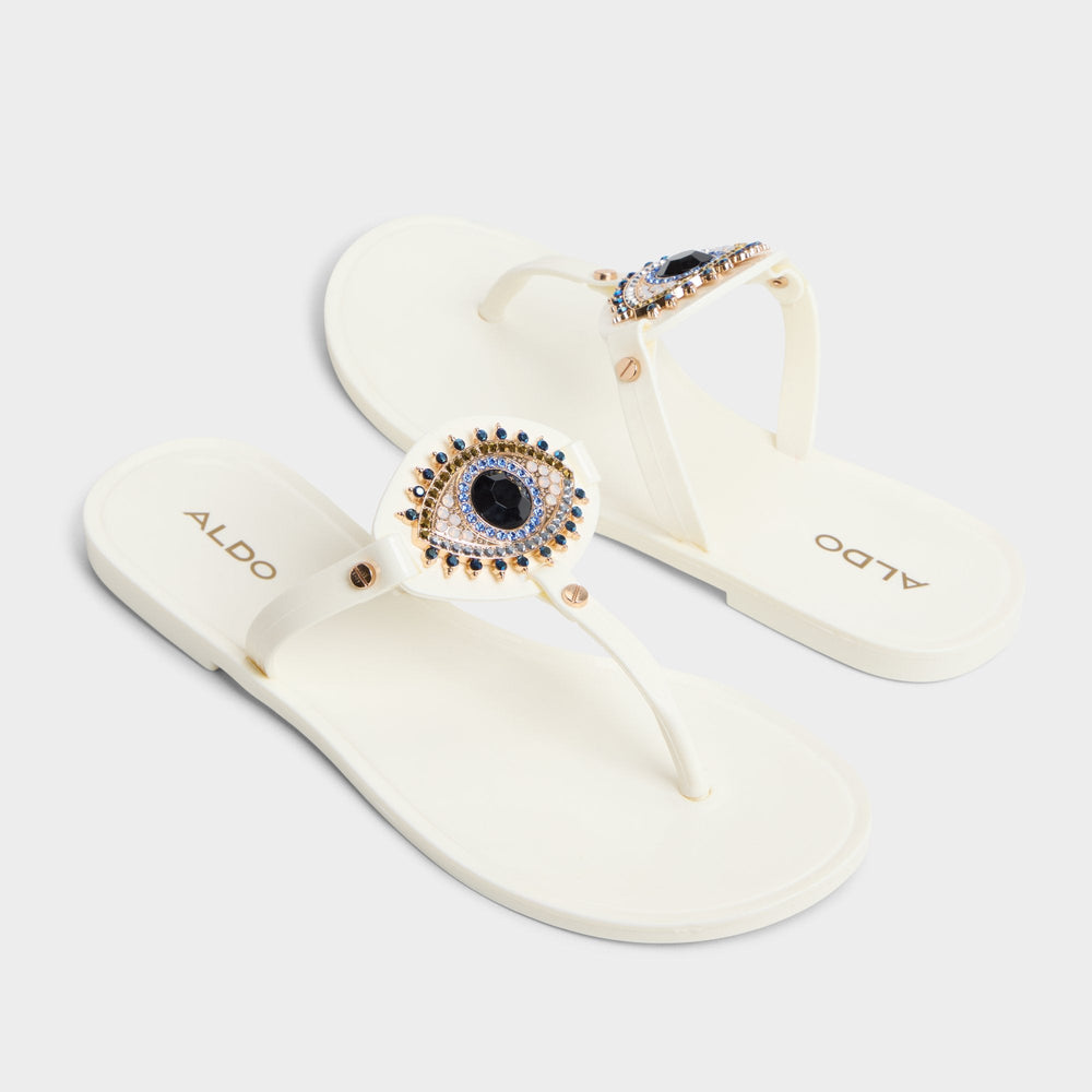 Ebariel White Women's Jelly Sandals & Flip Flops - T-strap sandal