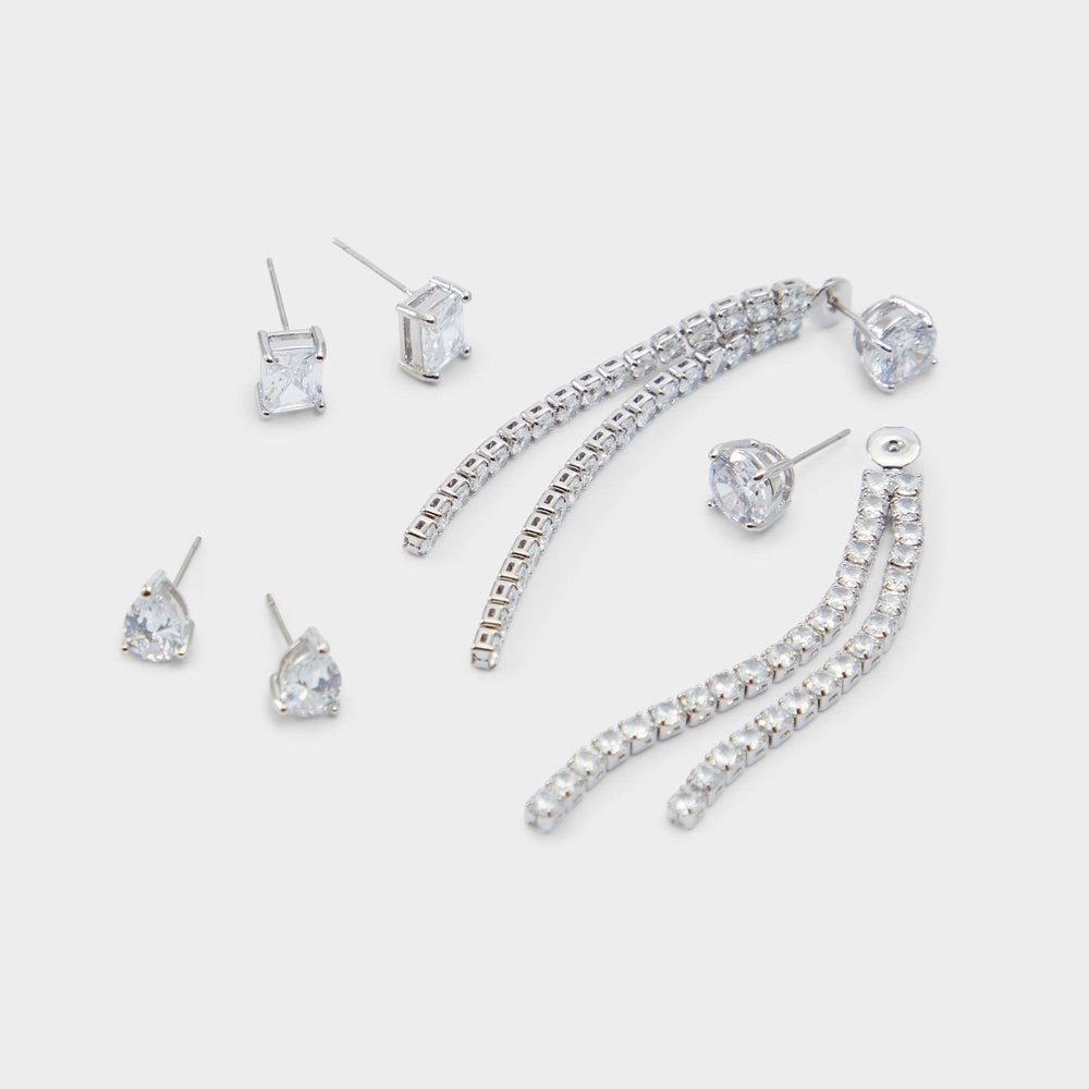 Javenalia Silver/Clear Multi Women's Earrings - Earrings