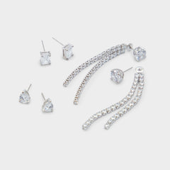 Javenalia Silver/Clear Multi Women's Earrings - Earrings