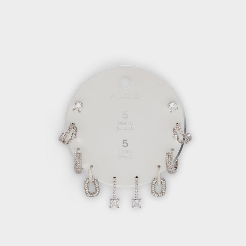 Fivelookss Silver/Clear Multi Women's Earrings - Earring set