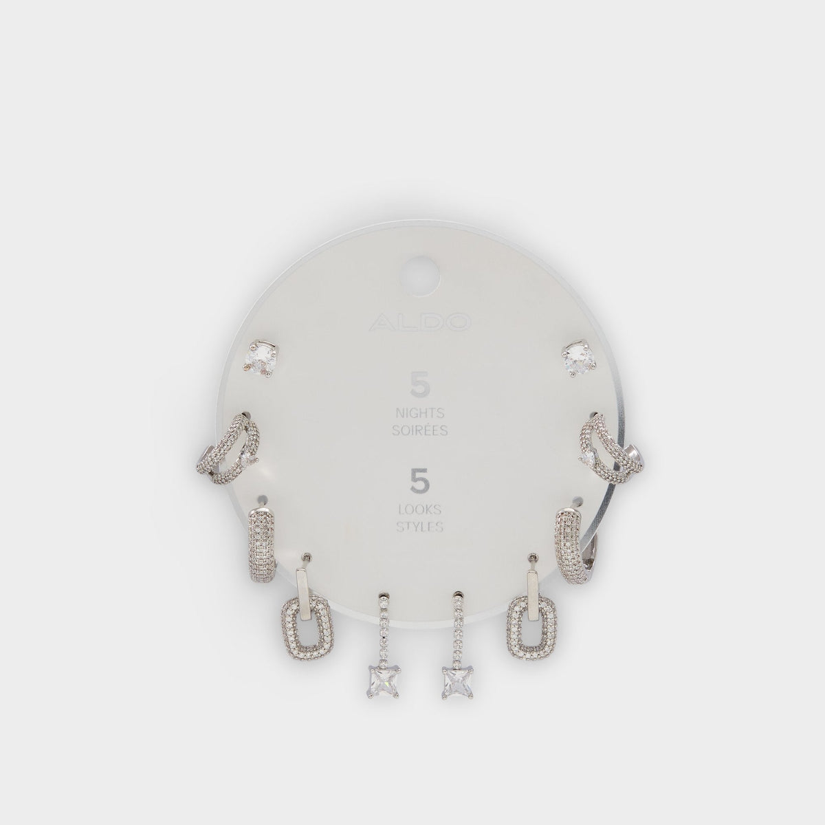 Fivelookss Silver/Clear Multi Women's Earrings - Earring set